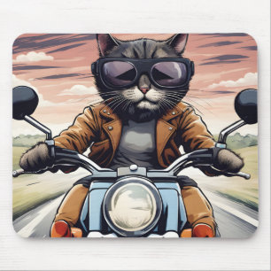 Mousepad Gato na moto