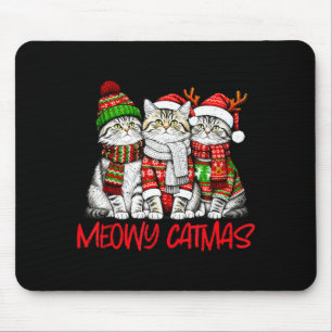 Mousepad Gato Natalino Meow Divertido Camisola Feia Gatos N