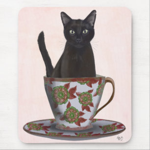 Mousepad Gato Negro em Teacup