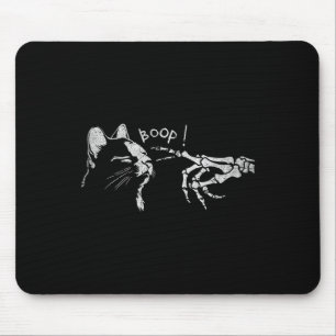 Mousepad Gato Negro, esqueleto, fura no nariz de um gato