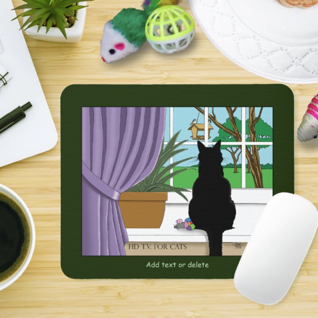 Mousepad Gato Negro Olhando Para A Janela (Criador carregado)