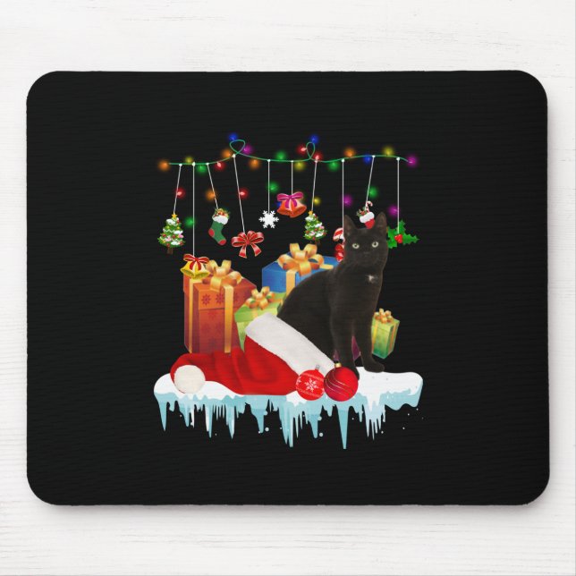 Mousepad Gato Negro presente do meu Natal (Frente)