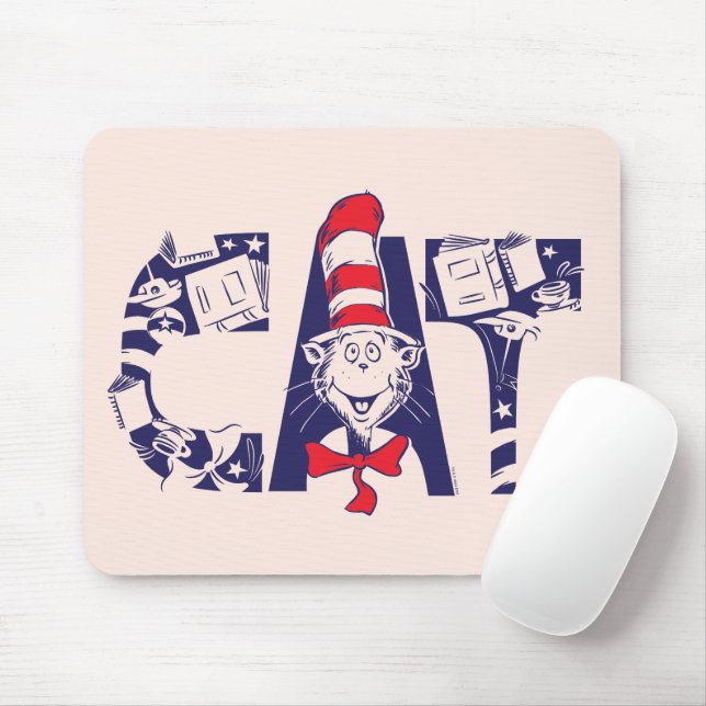 Mousepad Gato no Chapéu | Rosto de Gato Texto (Com mouse)