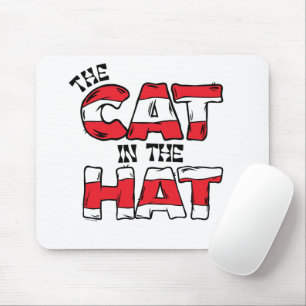 Mousepad Gato no Chapéu   Texto em Strike Vermelho e Branco