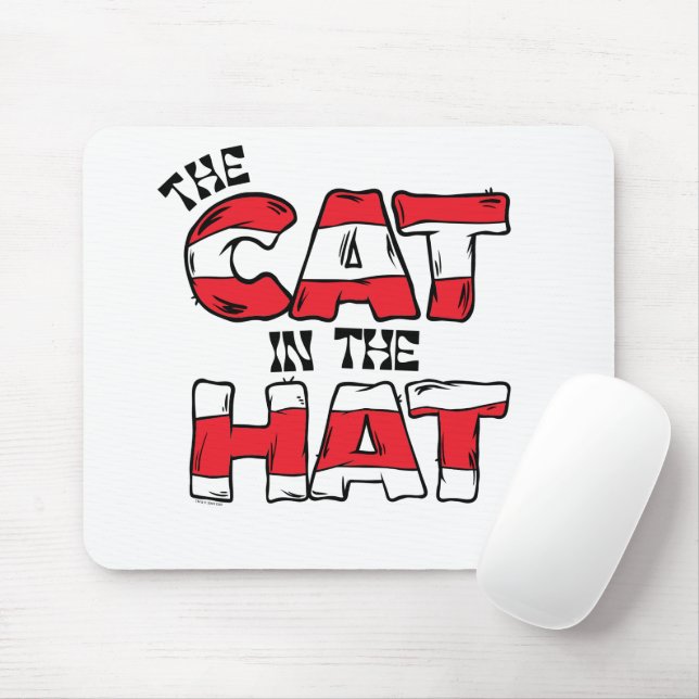Mousepad Gato no Chapéu | Texto em Strike Vermelho e Branco (Com mouse)