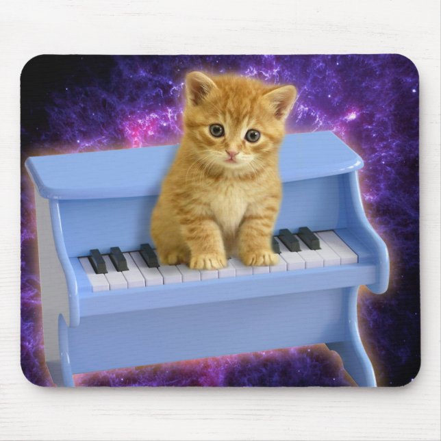 Mousepad Gato no piano azul (Frente)