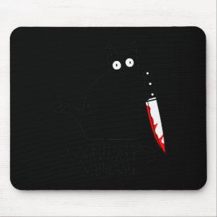 Mousepad Gato O Que_ Engraçado Gato Preto Gato Assassino Co