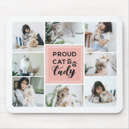 Mousepad Gato Orgulhoso Lady Blush Pink Fotografia Collage