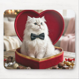 Mousepad Gato Persa do Dia dos Namorados na Caixa de Doces