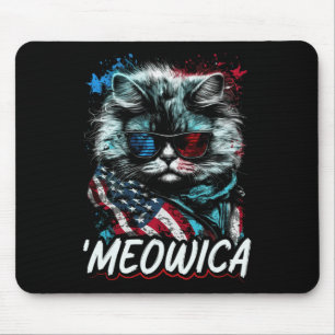 Mousepad Gato Persa Patriótico Merica
