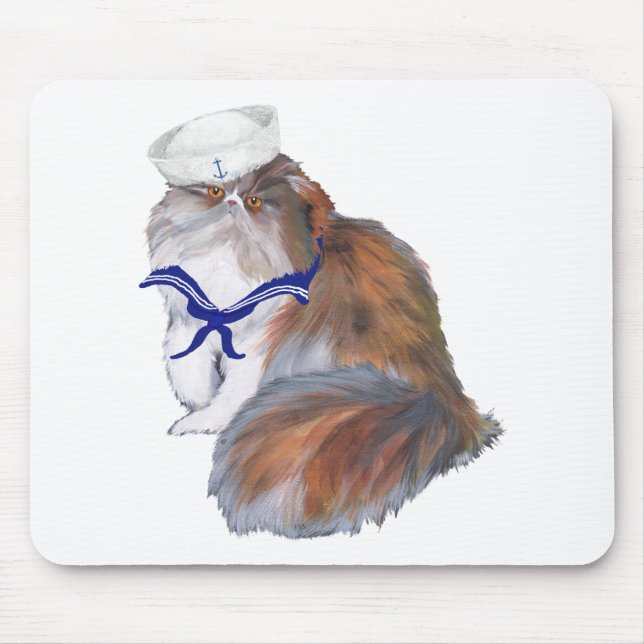Mousepad Gato Persa Tricolor Marinheiro (Frente)