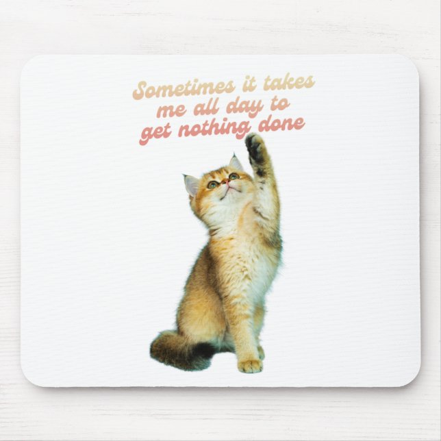 Mousepad Gato Preguiçoso De Gato Engraçado De Pão (Frente)