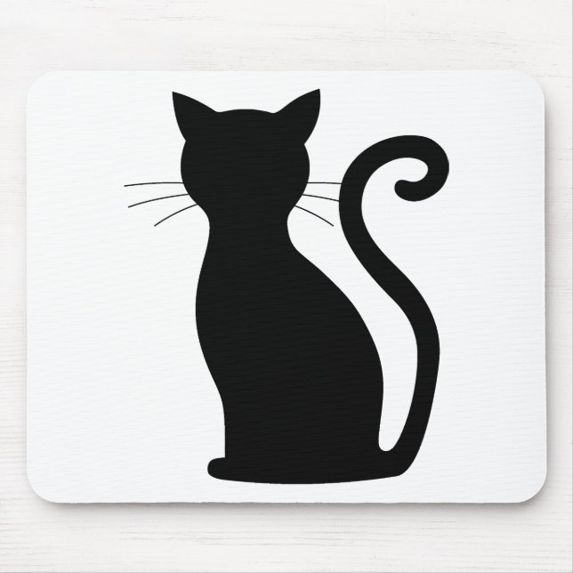 Mousepad Gato Preto-Cinto Frio Difundido Preto e Branco (Frente)