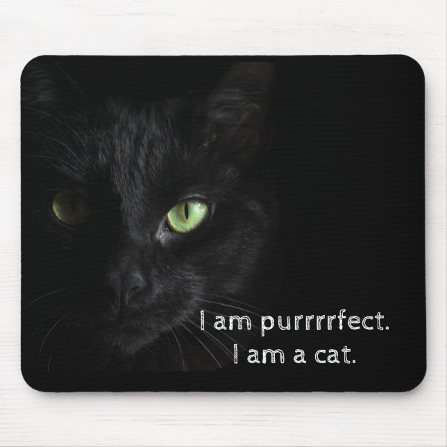 Mousepad Gato preto de Purrrrfect - tapete do rato (Frente)