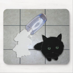 Mousepad Gato preto e leite derramado