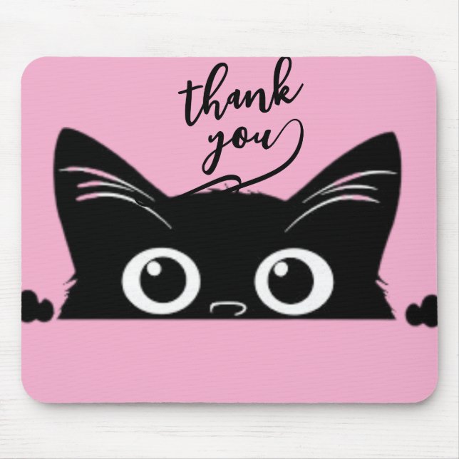 Mousepad Gato Preto Espiando (Frente)