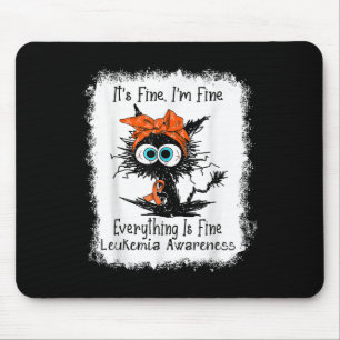 Mousepad Gato Preto Está Bem Estou Bem Conscientização sobr