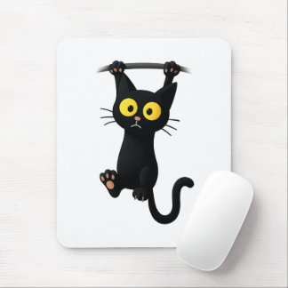 Mousepad Gato Preto Fofo Pendurado Cartoon – Gato Kawaii En