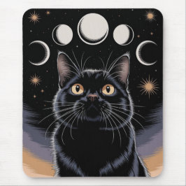 Mousepad Gato Preto gótico, Presente Gótico, Gato Preto da