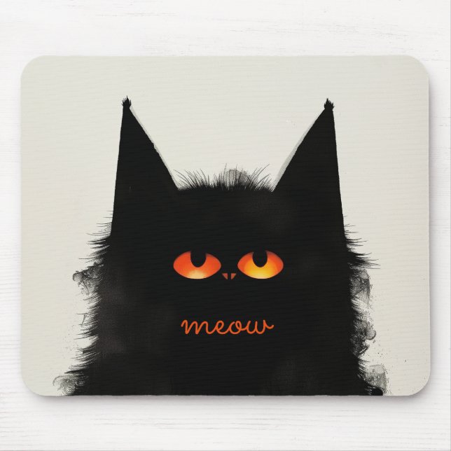 Mousepad Gato Preto Grumado (Frente)