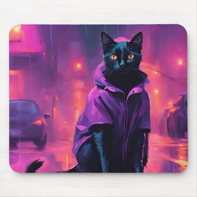 Mousepad Gato preto Jazzy em puras (Frente)