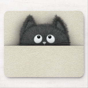 Mousepad Gato preto macio bonito que repica para fora