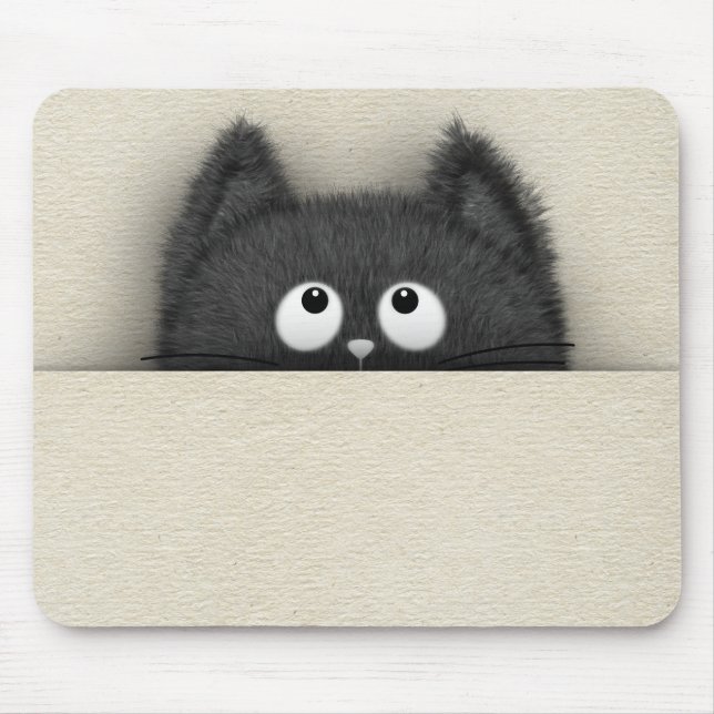 Mousepad Gato preto macio bonito que repica para fora (Frente)