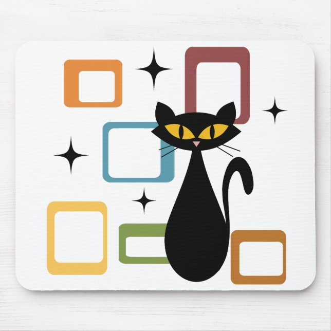 Mousepad gato preto meio século (Frente)