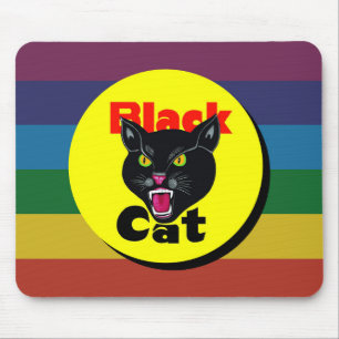 Mousepad Gato Preto Muito Divertido e Colorido