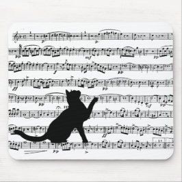 Mousepad gato preto na música