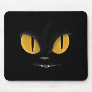 Mousepad Gato preto pernicioso bonito com presas