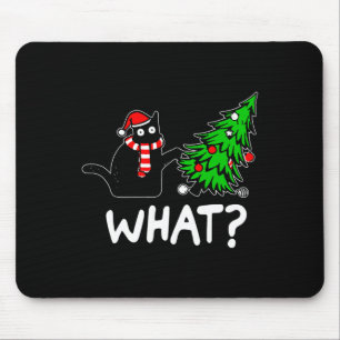 Mousepad Gato Preto Travesso Divertido Derrubando a Árvore