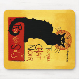 Mousepad Gato preto Vintage Tournée du Conversa Noir,