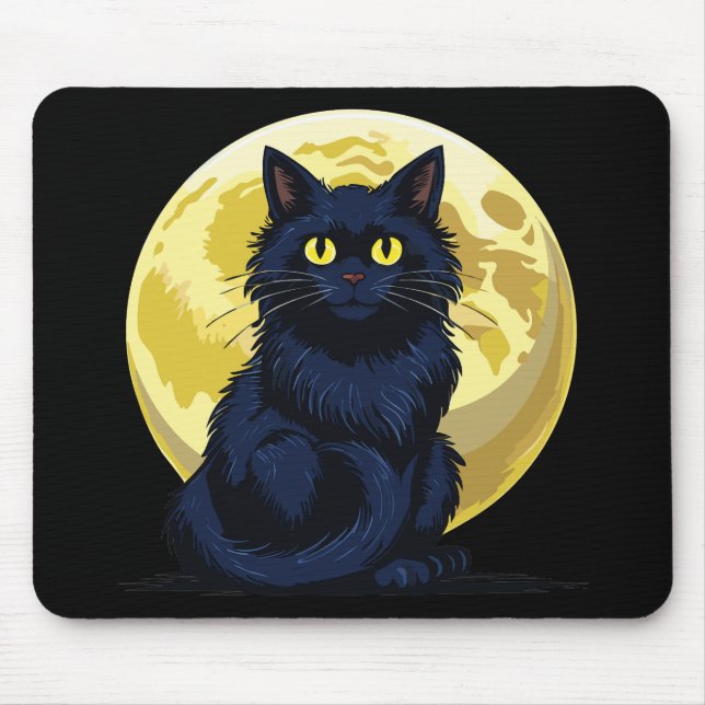 Mousepad Gato preto zangado (Frente)