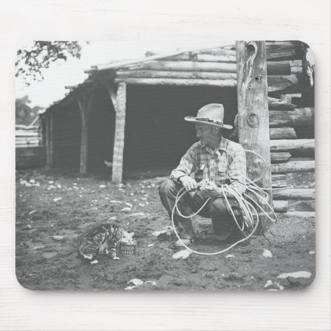 Mousepad Gato que come fora de um café Can. (Frente)