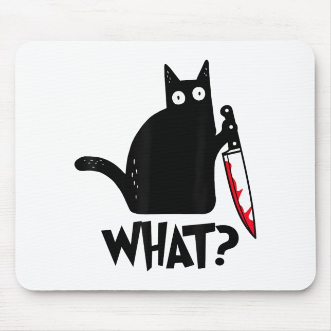 Mousepad Gato Que_ Divertido Gato Preto  (Frente)