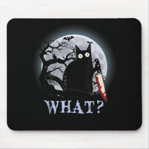 Mousepad Gato Que Gato Negro Assassino Com Faca Halloween