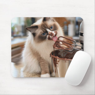 Mousepad Gato Ragdoll Lambendo Batedeira