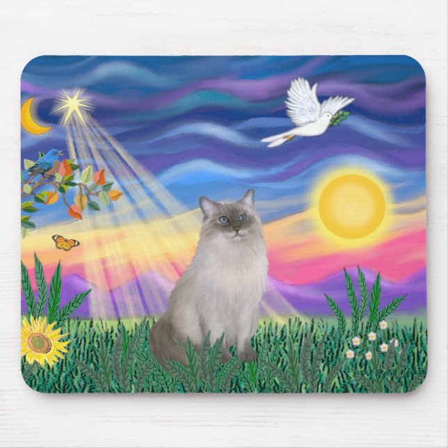 Mousepad Gato Ragdoll (Ponto Azul) - Crepúsculo (Frente)