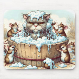 Mousepad Gato Recebendo Um Banho