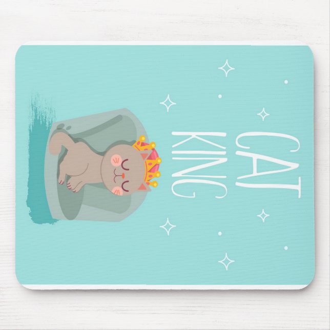 Mousepad Gato Rei Bonito, Presente De Gatinho Bonito, Prese (Frente)