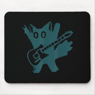 Mousepad Gato Rockstar Tocando Guitarra Elétrica Gato Diver