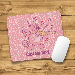 Mousepad Gato Rosa com Rato de Violino