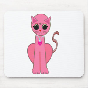 Mousepad Gato rosa fofo