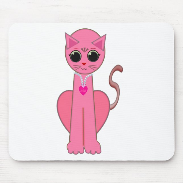 Mousepad Gato rosa fofo (Frente)