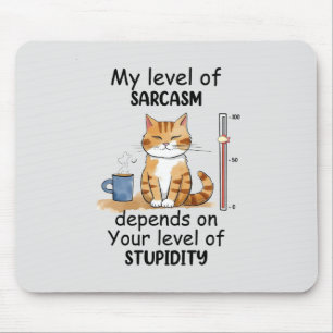 Mousepad Gato Sarcástico - Arte Laranja Engraçada