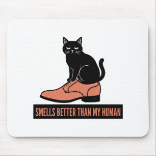 Mousepad Gato Sarcástico em Sapato Meme de Linocut