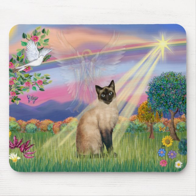 Mousepad Gato Siames - Anjo das Nuvens (Frente)