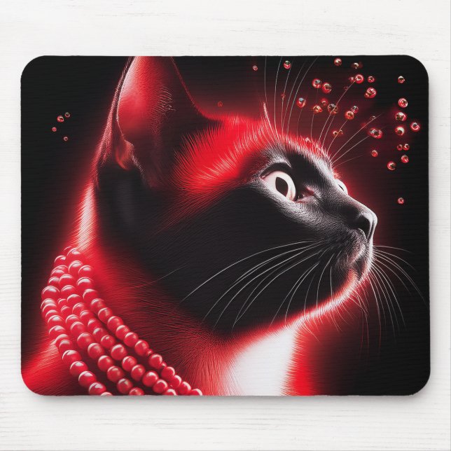Mousepad Gato Siames com Aura de Rubis Preciosos (Frente)