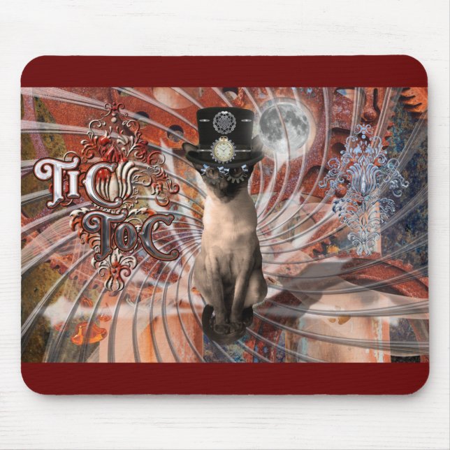 Mousepad Gato Siames Steampunk Meezer (Frente)